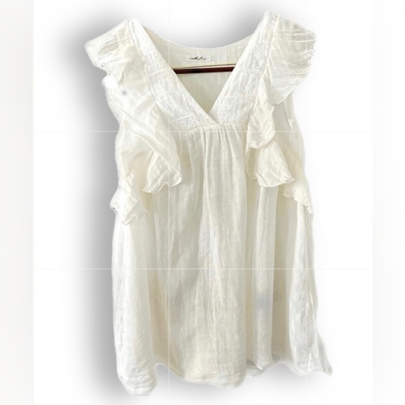 Romantic Italian Linen Ruffle Babydoll Dress | Miho’s Italy | Beach Coverup | M - Picture 1 of 9